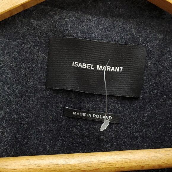 NWOT Isabel Marant Wool Blend Charcoal Short 4 pocket Double Breasted PeaCoat - Picture 8 of 16